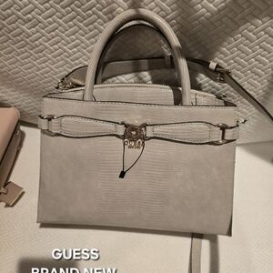 GUESS Taupe Satchel Bag